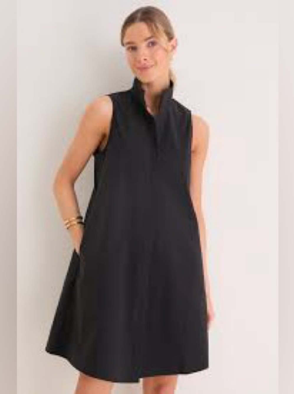 NWT Tuckernuck Charlie Black Sleeveless Shirt Dress Pockets XXS‎ MSRP $128